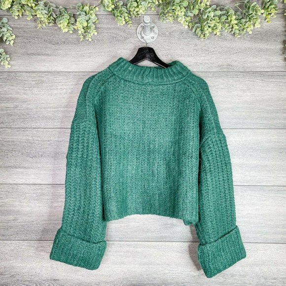 FREE PEOPLE NWT Spearmint Pine Alpine Knit Sweater - Picture 2 of 5